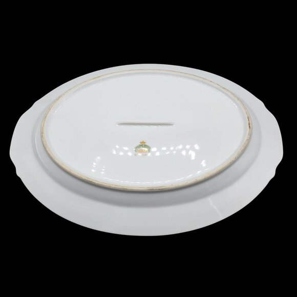 Occupied Japan Imperial China Oval Serving Platter Bird of Paradise Gold Trim - Picture 4 of 6